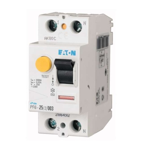 Выключатель дифференциального тока (УЗО) 2п 16А 30мА тип AC PF6-16/2/003  | Код. 119429 | EATON